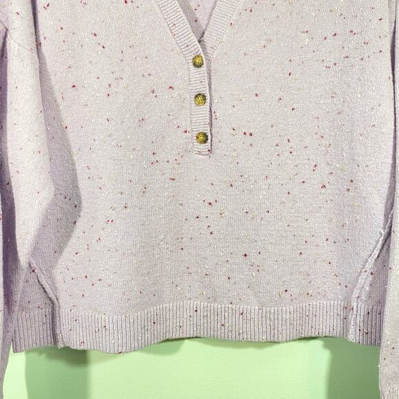 Lou & Grey Women's Lilac Flecked Henley Pullover Sweater Size S NWT - Picture 8 of 8